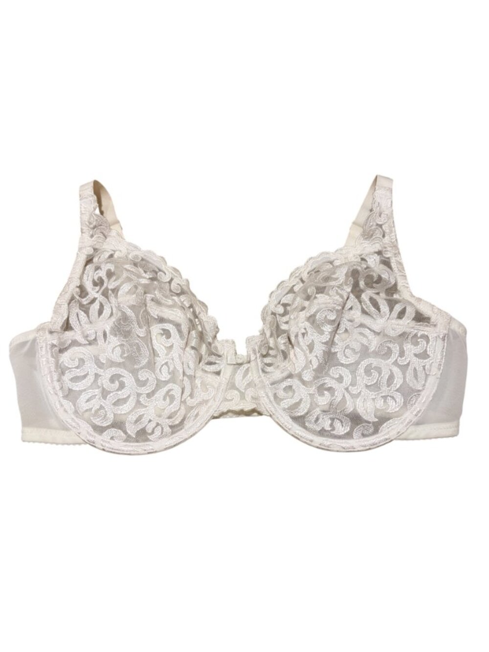 Wacoal 38D Arabesque Underwire Embroidered Bra White 85199